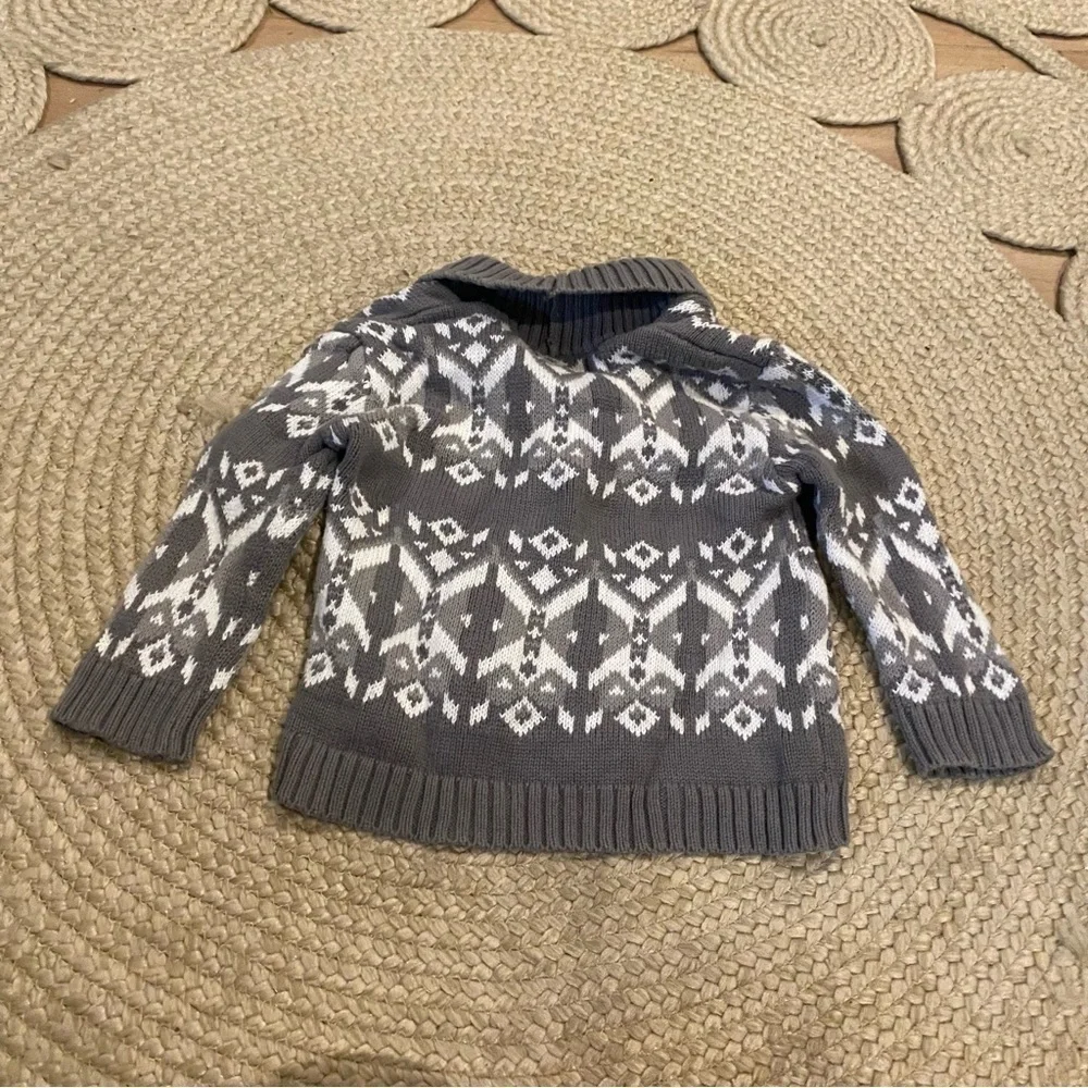 Boys sweater cardigan fair isle gray OshKosh B'gosh 3T